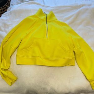 Lululemon Scuba Oversized Funnel Neck Half Zip size xs/s sonic yellow worn once